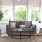 Flash Furniture Stone Gray Faux Linen Sofa with Wooden Legs IS-VS100-GY-GG - alternate 1